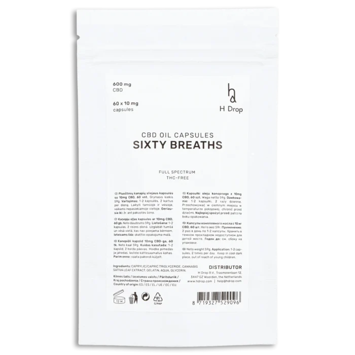 Sixty Moments - 60 vnt. 25mg CBD kapsulių 1500mg